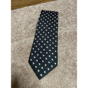 Modeno Tie Men's Blue Diamond Square Patterned Pure Silk Italian Design 4"
